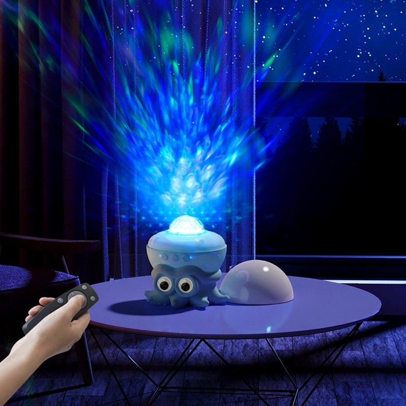 Octopus Ocean Projection Night Light – Kids Nursery LED Bedside Lamp