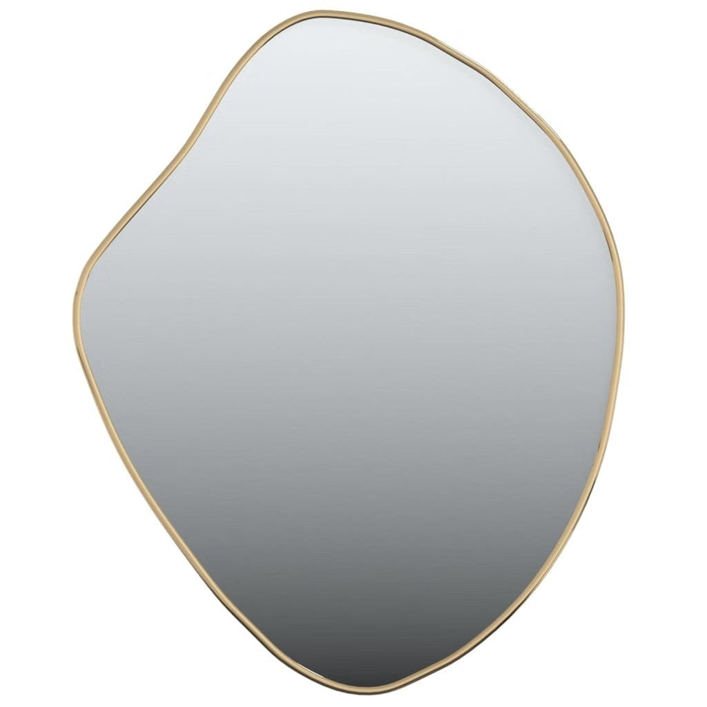 Gold Wall Mirror – Modern Round Glass Mirror with PVC Frame, Wall Mounted