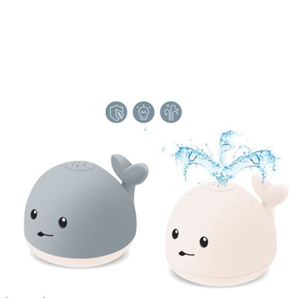 Baby Cute Cartoon Whale Floating Spraying Water Bath Toys With Light Music LED