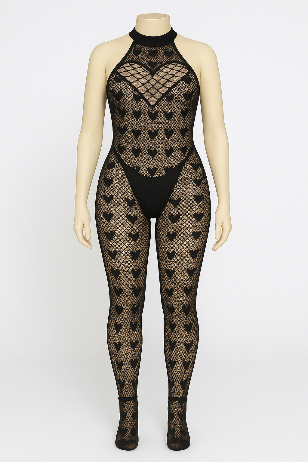 Sexy Black Lace Valena Bodystocking Lingerie – One Size, Women’s Intimates