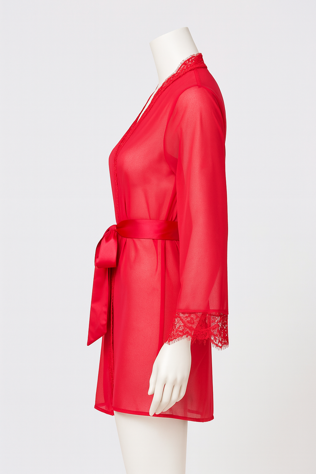 BeWicked Vivian Red Sheer Chiffon Robe L/XL – Women’s Sleepwear with Matching Be