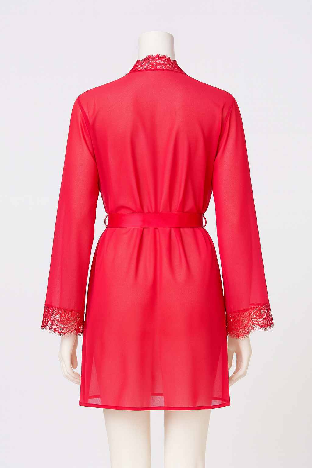 BeWicked Vivian Red Sheer Chiffon Robe L/XL – Women’s Sleepwear with Matching Be