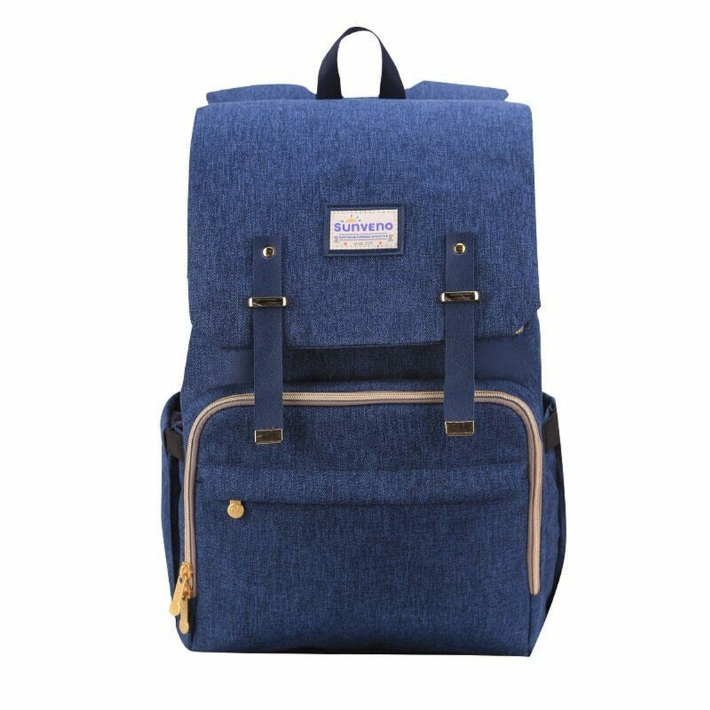 25L Canvas Diaper Backpack – 15 Pockets, Insulated Bottles, Stroller Straps