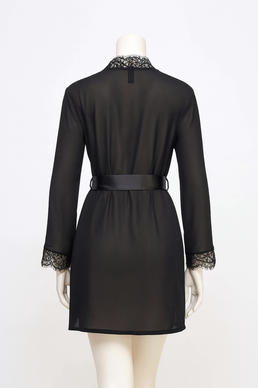 BeWicked Vivian Women’s Black Sheer Chiffon Robe L/XL – Elegant Sleepwear & Loun