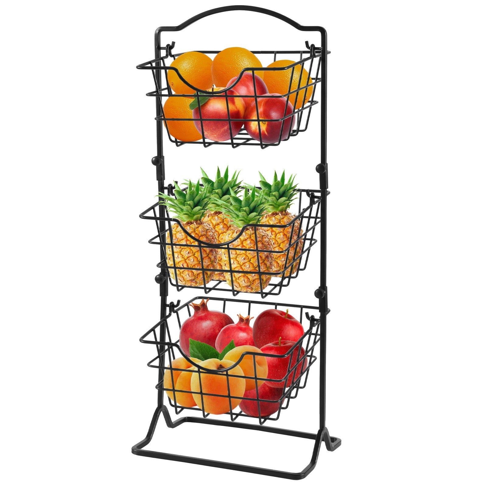 3-Tier Metal Fruit Basket Stand – Countertop Produce Organizer