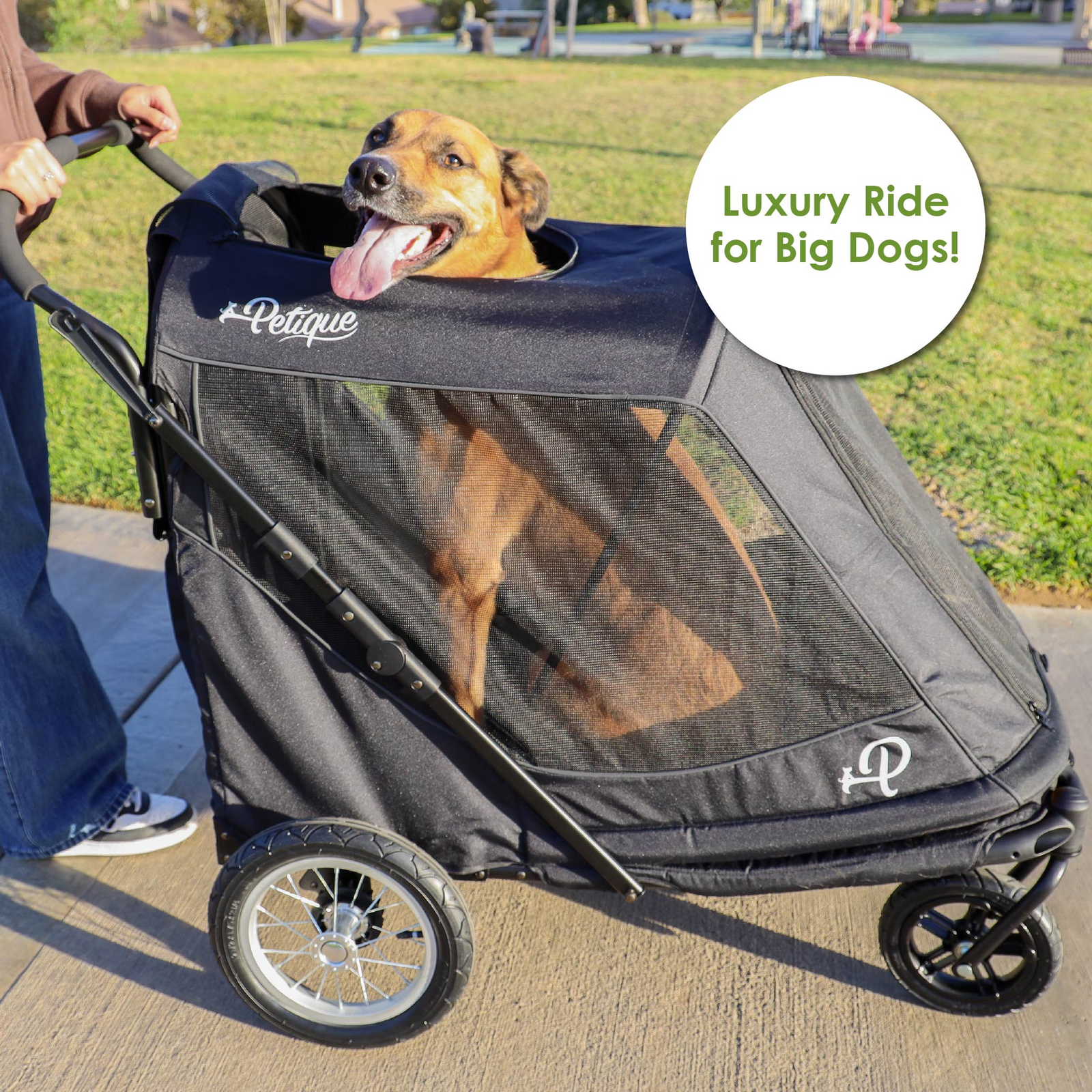 Apollo Elite Large Dog Pet Stroller – Foldable w/ Air Tires Up to 133 lbs