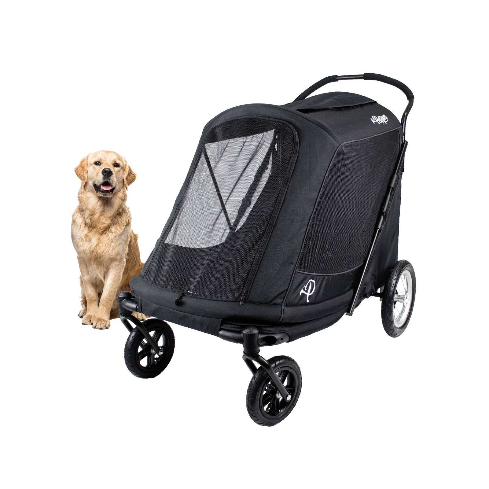 Apollo Elite Large Dog Pet Stroller – Foldable w/ Air Tires Up to 133 lbs