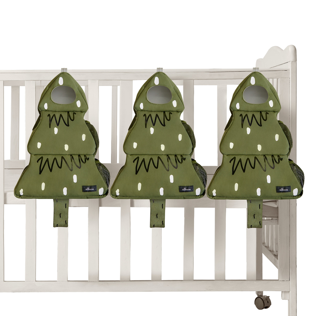 Nursery Hanging Organizer Set (3) – Fox Bear Tree | Crib/Wall Diaper Storage