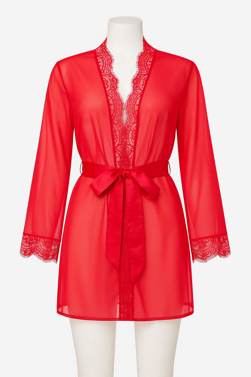 BeWicked Vivian Red Sheer Chiffon Robe L/XL – Women’s Sleepwear with Matching Be
