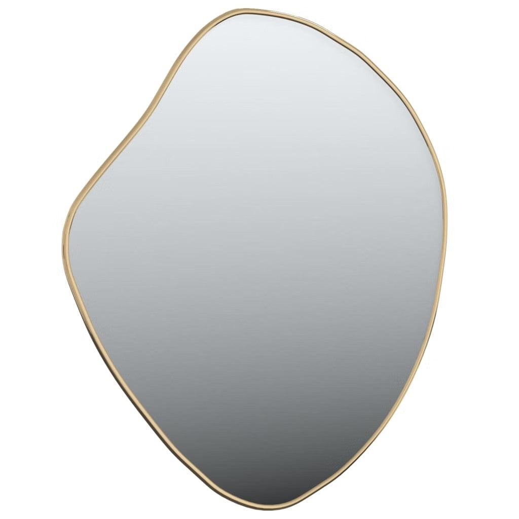 Gold Wall Mirror – Modern Round Glass Mirror with PVC Frame, Wall Mounted