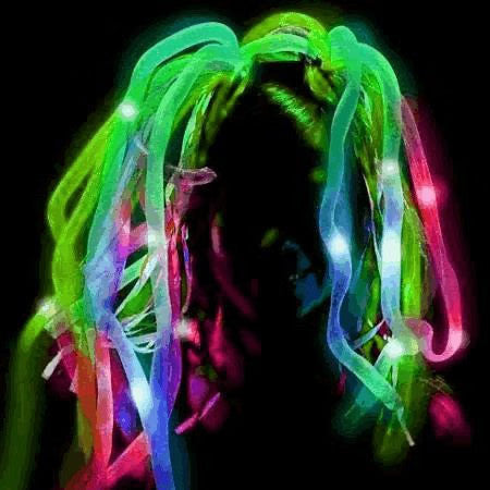Glow Party LED Noodle Headband UV Reactive Flashing Dreads Rave Costume
