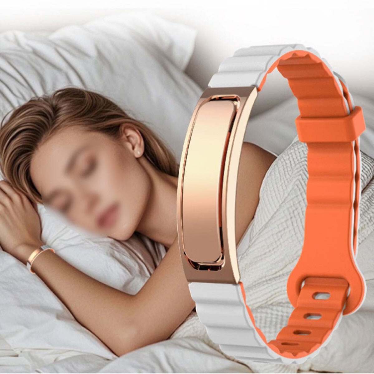 Vitalia Smart Bracelet for Women – Rose Gold Gray Orange Fitness Tracker with He