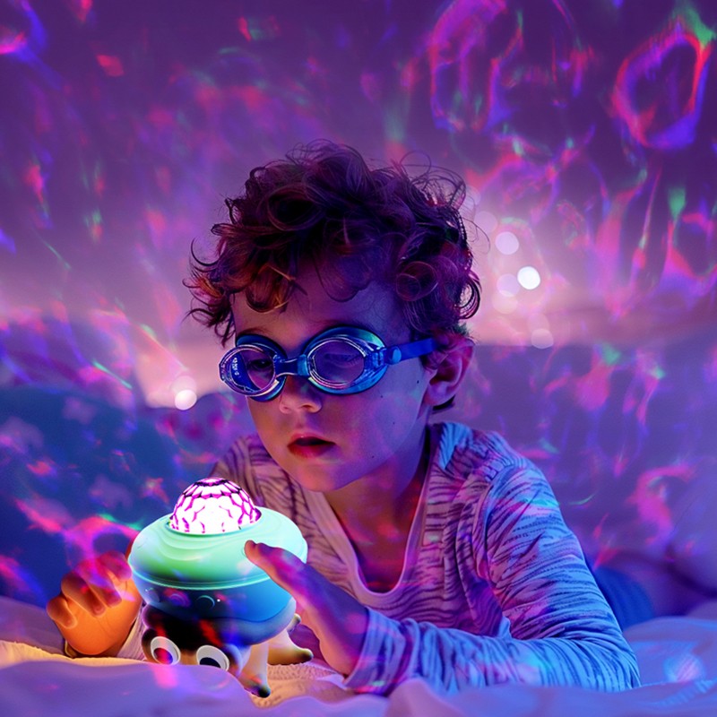 Octopus Ocean Projection Night Light – Kids Nursery LED Bedside Lamp