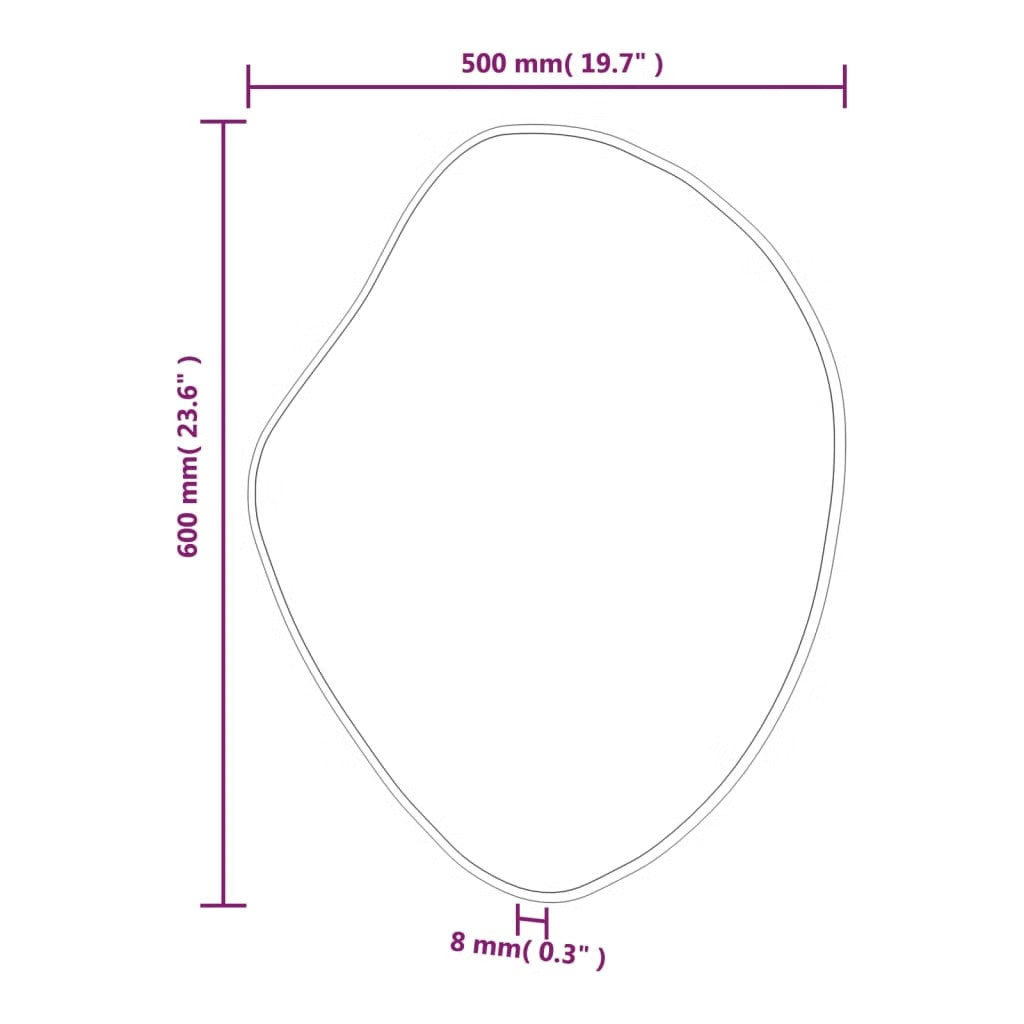 Gold Wall Mirror – Modern Round Glass Mirror with PVC Frame, Wall Mounted